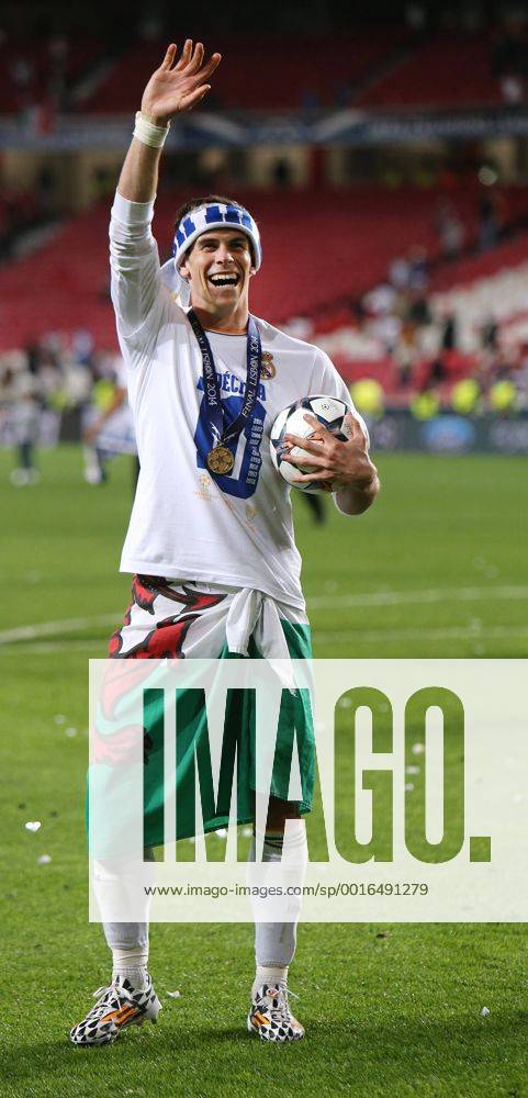 Lissabon Fußball Champions League Finale Real Madrid CF vs. Club Atletico de Madrid, Gareth Bale (Real) feiert den Sieg