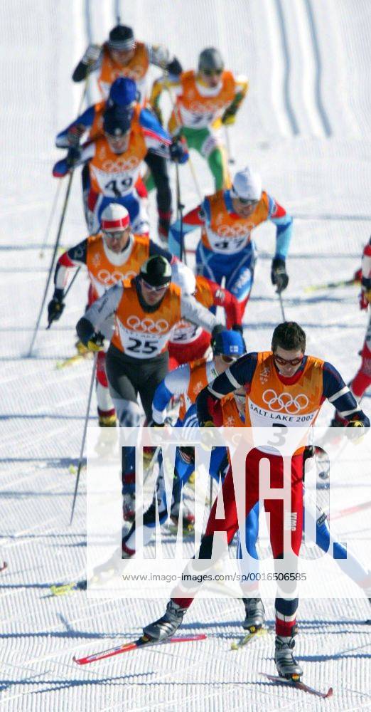 OLYMPIC LEGENDS: Thomas Alsgaard Feb. 9, 2002 - U.S. - KRT SPORTS STORY SLUGGED: OLY-ALTITUDE KRT PHOTOGRAPH BY JOE RIMKUS JR. MIAMI HERALD (FORT LAUDERDALE OUT) (February 9) SALT LAKE CITY, UT-- A group of skiers is led by Norway s Thomas Alsgaard (3), who finished 13th in the Men s 30km Freestyle cross country race at Soldier Hollow, Utah, Saturday February 9, 2002. (MI) BL NC KD 2002 (Vert) (Digital image) (smd) News Archive - Feb. 9, 2002 - ZUMAm67