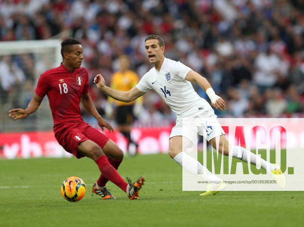 England s Jordan Henderson in action England v Peru - International Friendly - Wembley Stadium- London - England - 30 05 2014 - Pic David Klein Sportimage .