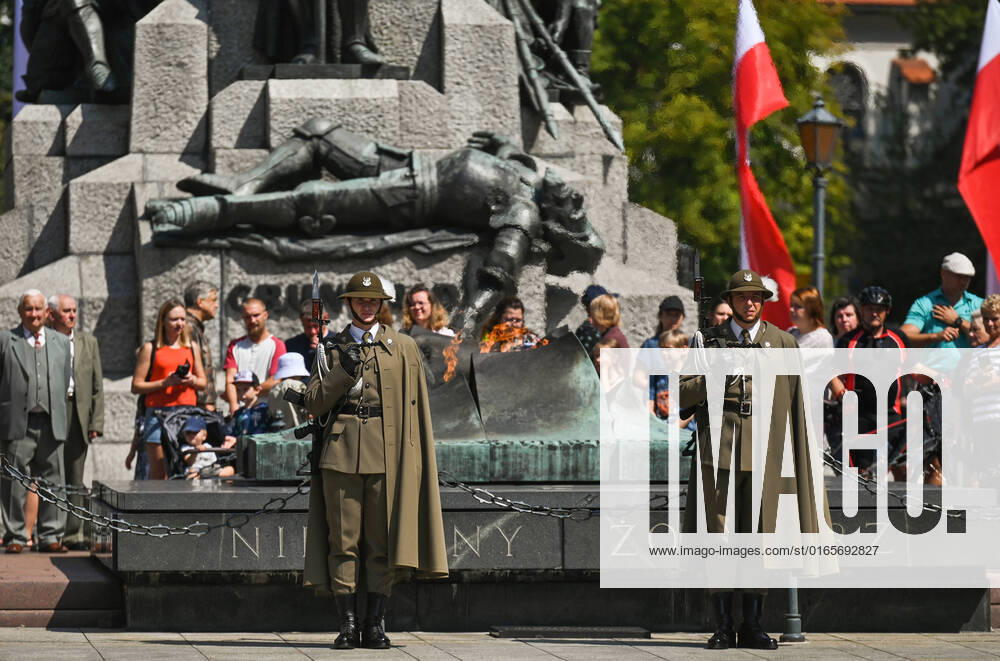 Celebration Of The Polish Army Day In Krakow Celebrations of the Polish Army Day in Krakow s Matejko Square. On Monday, August 15, 2022, in Krakow, Lesser Poland Voivodeship, Poland. Krakow Poland