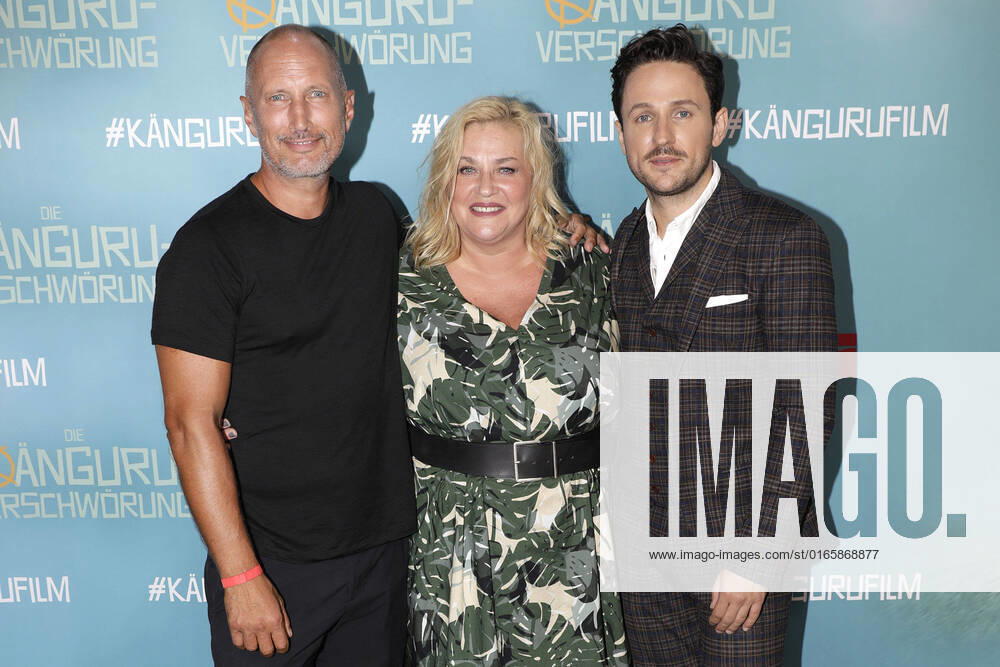 Benno Fürmann, Petra Kleinert and Dimitrij Schaad at the film premiere of The Kangaroo Conspiracy on 17 08 2022 in Berlin The Kangaroo Conspiracy film premiere in Berlin
