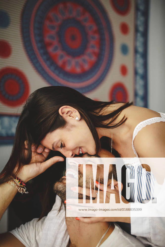 Young beautiful couple having good time at home, Model released, Property released MiguelValls_YoungCoupleApartment_6