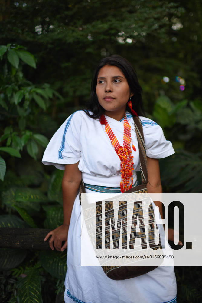IMAGO Creative: N?chste Generation, Sozial- und klimabewusst Portrait of contemplative young Arhuaco indigenous woman in a forest of Colombia, Model released NanoCalvo_AtyColombia_7