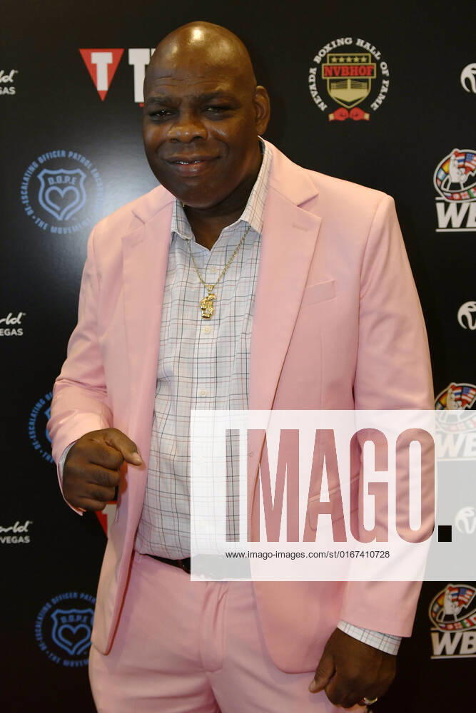 LAS VEGAS, NV - AUGUST 27: Iran Barkley Arriving at the Induction Ceremony & Dinner for the 2022 Nevada Boxing Hall Of Fame at Resorts World Las Vegas in Las Vegas,Nevada, on August 27, 2022.