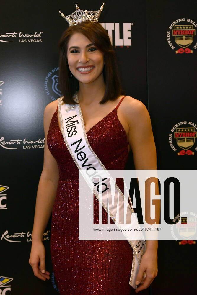 LAS VEGAS, NV - AUGUST 27: Miss Nevada Heather Renner Arriving at the Induction Ceremony & Dinner for the 2022 Nevada Boxing Hall Of Fame at Resorts World Las Vegas in Las Vegas,Nevada, on August 27, 2022.
