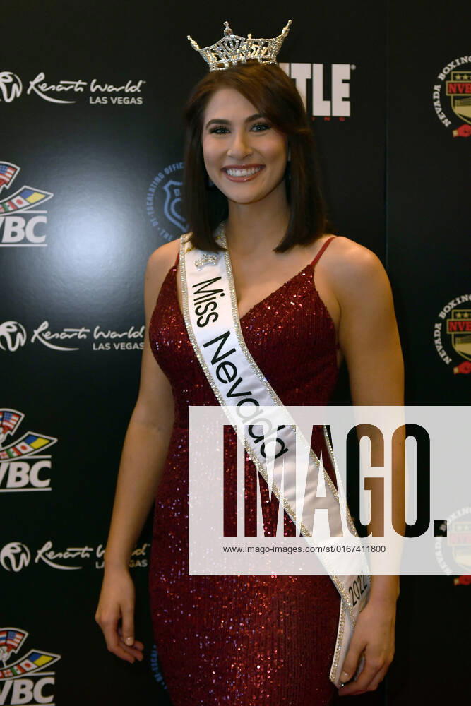 LAS VEGAS, NV - AUGUST 27: Miss Nevada Heather Renner Arriving at the Induction Ceremony & Dinner for the 2022 Nevada Boxing Hall Of Fame at Resorts World Las Vegas in Las Vegas,Nevada, on August 27, 2022.