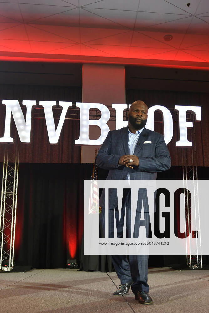 LAS VEGAS, NV - AUGUST 27: James Toney speaking at the Induction Ceremony & Dinner for the 2022 Nevada Boxing Hall Of Fame at Resorts World Las Vegas in Las Vegas,Nevada, on August 27, 2022.