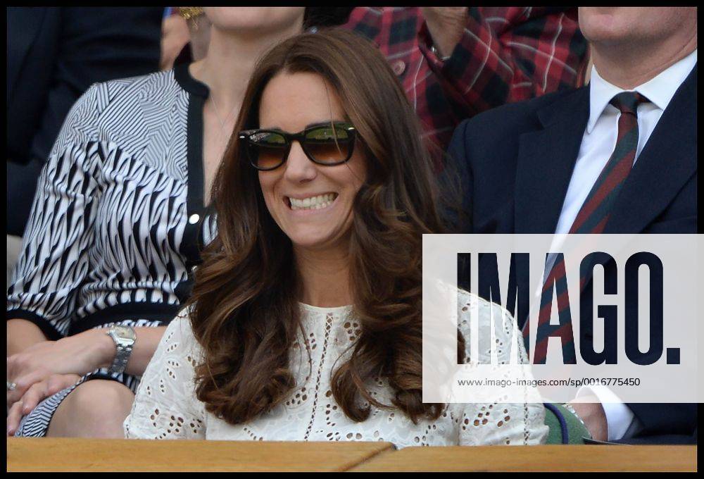 . 02 07 2014. London, United Kingdom. The Duchess of Cambridge Kate watch the QuarterFinals on centre court in the Royal box at Wimbledon. AndrewxParsonsx xi-Images IIM-2566-0087