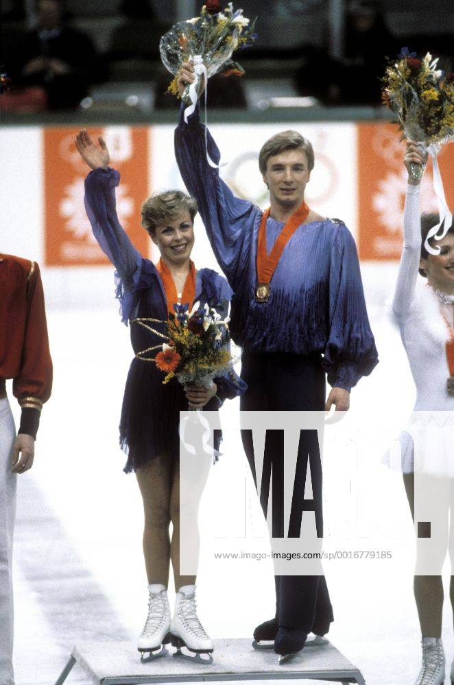 TORVILL Jeyne und DEAN Christopher Team GBR Olympiasieger Olympischen Winterspiele 1984 in Sarajevo Eistanz Finale am 14.Februar 1984