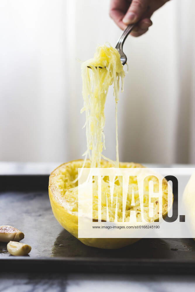 Spaghetti Squash on a baking tray