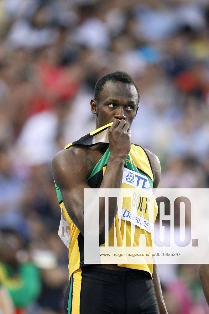 BOLT Usain Team JAM IAAF Leichtathletik Weltmeisterschaften 2011 in Daegu in Sued Korea 2.Tag Finale 100m der Maenner am 28.August 2011 in Daegu