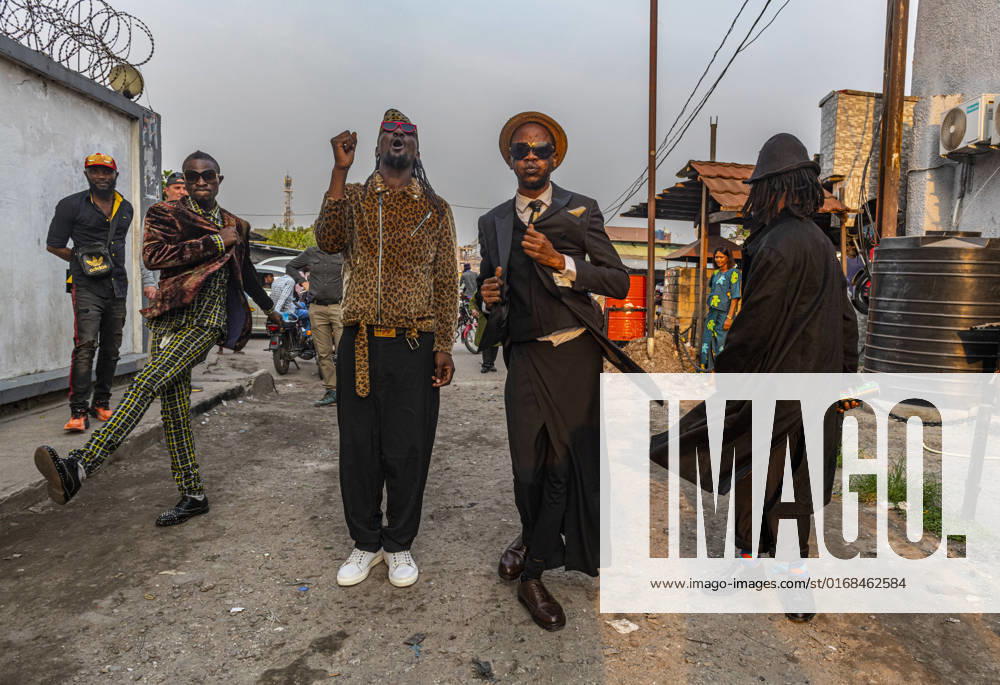 La Sape movement embodies the elegance in style and manners of colonial predecessor dandies, Kinshasa, Democratic Republic of the Congo, Africa