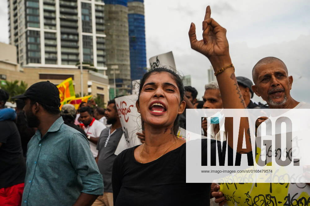 Protest In Colombo, Sri Lanka Anti-government protesters are chanting slogans at Galle Face. September 09, 2022 Colombo, Sri Lanka. This protest was held to demand the release of the activists who were imprisoned in the recent protests and to remember all those who died or were disabled during the recent protests. Apart from this, their main slogans were to demand not to increase the prices of goods. Colombo Sri Lanka
