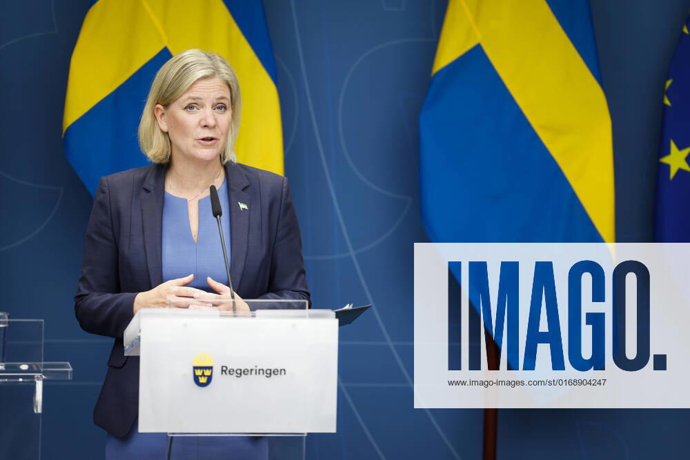 STOCKHOLM 20220914 Prime Minister Magdalena Andersson S holds a press conference on the election results on Wednesday evening Stockholm Sweden