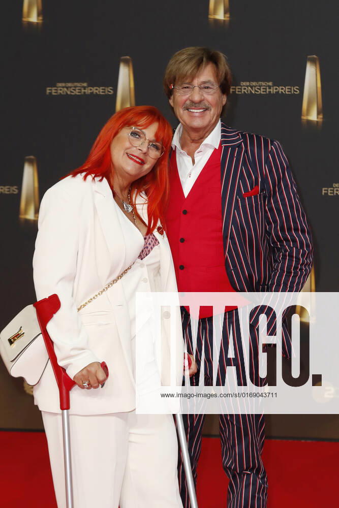 The German Television Award 2021 Jörg Draeger and wife on the red carpet at the award ceremony The German Television Award The TV highlights of the year on September 14 at MMC Studios Cologne