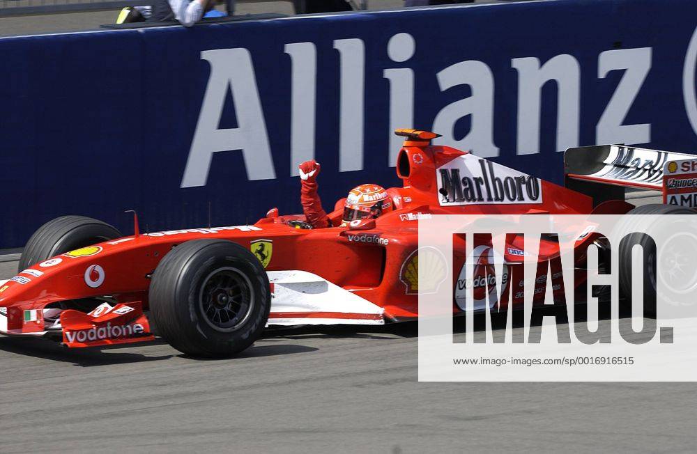 SCHUMACHER Michael Team Scuderia Ferrari Sieger Großer Preis von Europa 2004 auf dem Nürburgring.Sport Motorsport Formel 1 Jubel im Auto. Copyright