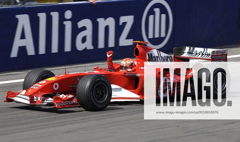 SCHUMACHER Michael Team Scuderia Ferrari Sieger Großer Preis von Europa 2004 auf dem Nürburgring.Sport Motorsport Formel 1 Jubel im Auto. Copyright