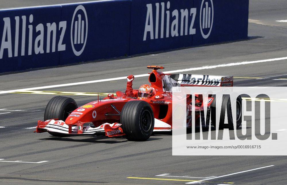 SCHUMACHER Michael Team Scuderia Ferrari Sieger Großer Preis von Europa 2004 auf dem Nürburgring.Sport Motorsport Formel 1 Jubel im Auto. Copyright