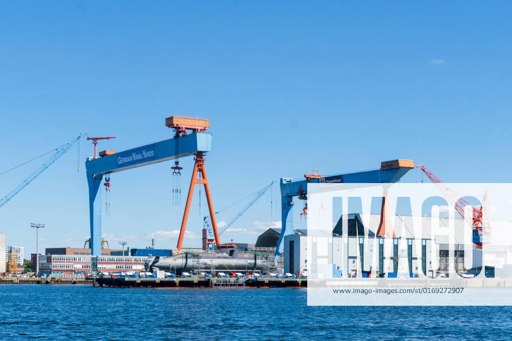 Port of Kiel, the shipyard facilities of ThyssenKrupp and German Naval Yards
