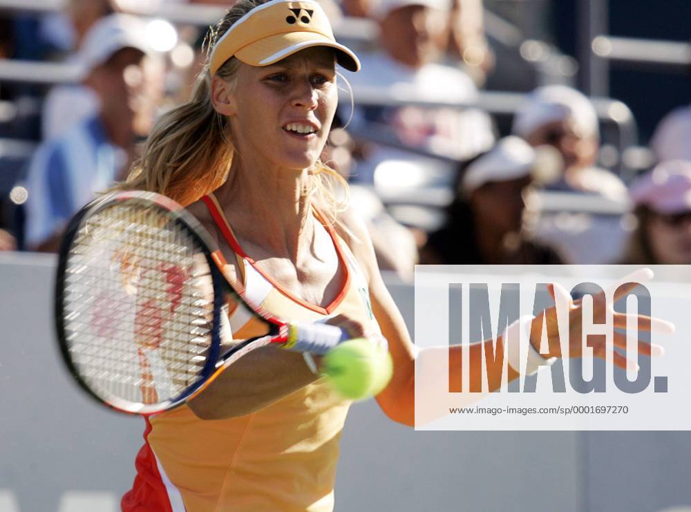 Elena Dementieva (Rußland) - Vorhand Tennis Damen US Open 2005, Grand Slam, WTA Tour Einzelbild Flushing Meadow, Meadows New York, NY, N.Y., N Y