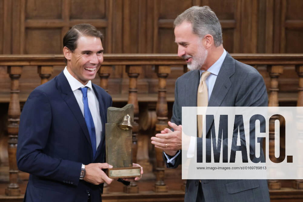 The King Presents The V Edition Of The camino Real Award To Rafa Nadal King Felipe VI presents the Camino Real Award to tennis player Rafael Nadal , during its fifth edition, at the auditorium of the University of Alcala, on 20 September, 2022 in Alcala de Henares, Madrid, Spain Madrid Spain