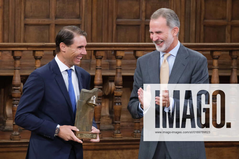 The King Presents The V Edition Of The camino Real Award To Rafa Nadal King Felipe VI presents the Camino Real Award to tennis player Rafael Nadal , during its fifth edition, at the auditorium of the University of Alcala, on 20 September, 2022 in Alcala de Henares, Madrid, Spain Madrid Spain