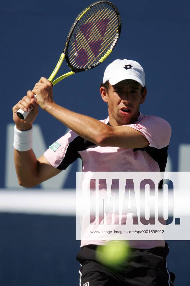 Dominik Hrbaty (Slowakei) - beidhändige Rückhand Tennis Herren US Open 2005, Grand Slam, ATP Tour Einzelbild Flushing Meadow, Meadows New York