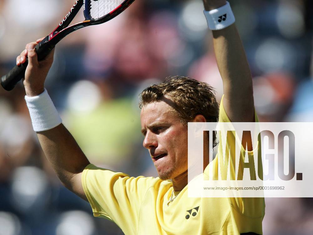 Lleyton Hewitt (Australien) jubelt Tennis Herren US Open 2005, Grand Slam, ATP Tour, Einzelbild Flushing Meadow, Meadows New York Freude,