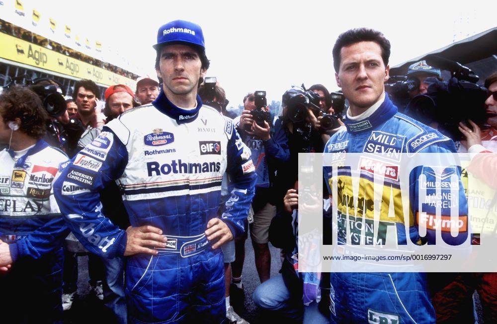 SCHUMACHER Michael mit HILL Damon Grand Prix Formel 1 Grosser Preis von Italien 1995 in Monza am 10. September 1995