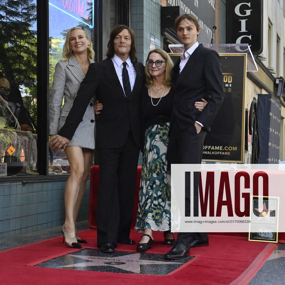Actor Norman Reedus (2nd-L) is joined by Diane Kruger, Norman Reedus, Marianne Reedus and Mingus Reedus (L-R) during an unveiling ceremony honoring him with the 2,734th star on the Hollywood Walk of Fame in Los Angeles on Tuesday, September 27, 2022. 1 LAP2022092718 JIMxRUYMEN