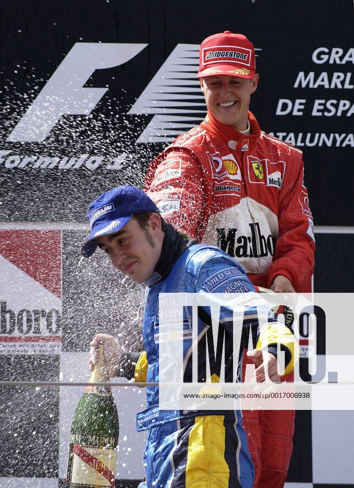 SCHUMACHER Michael Sieger Grand Prix von Spanien mit F.ALONSO Scuderia Ferrari Marlboro F -1 Team Grand Prix von Spanien in Barcelona 2003.Sport Motorsport Formel1 Siegeehrung. Copyright