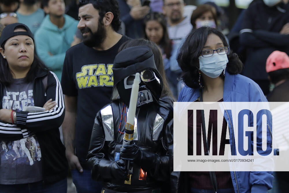 501st Legion Mexican Garrison Star Wars Parade, Mexico City A person dressed as Darth Vader, the antagonistic Star Wars character, accompanies members of the 501st Legion Mexican Garrison Star Wars, who marched from the Angel of Independence to the Monument of the Revolution in Mexico City, after the parade was suspended two years ago due to the COVID-19 health emergency in Mexico. Training Day is an annual parade that takes place in different parts of Mexico. This 2022 is the first time it will be held on one of Mexico City s main avenues. Mexico City Mexico City Mexico