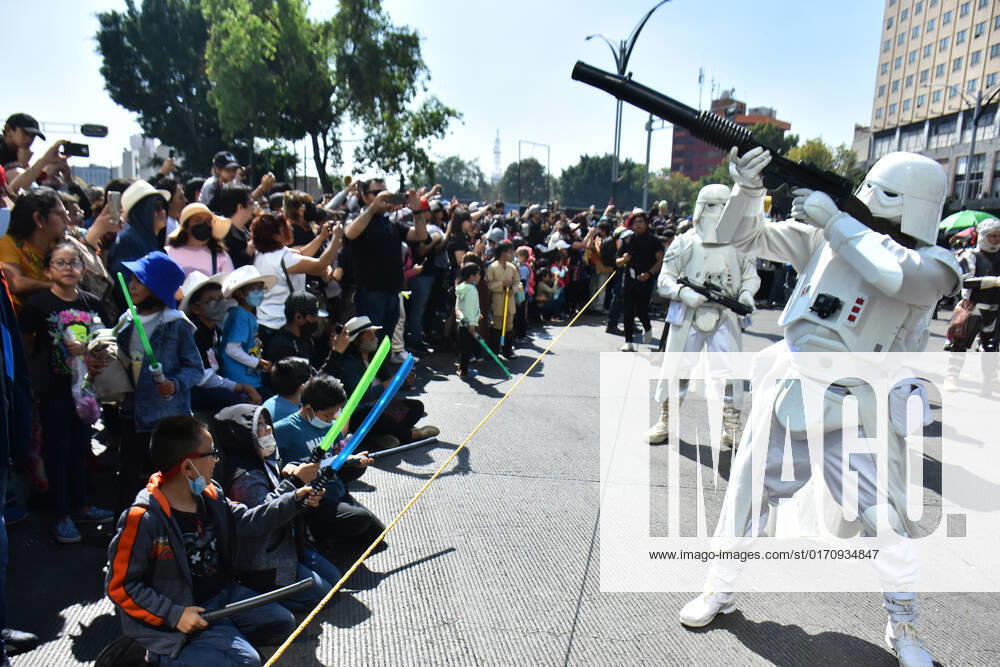 Participants take part during the Training Day Star Wars Parade at Reforma Avenue. on October 15, 2022 in Mexico City, Mexico. Mexico City Mexico - ZUMAe321 20221015_zia_e321_107