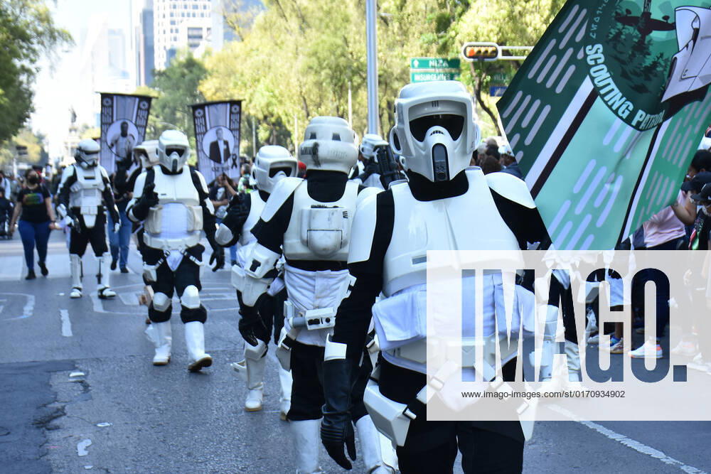 Participants take part during the Training Day Star Wars Parade at Reforma Avenue. on October 15, 2022 in Mexico City, Mexico. Mexico City Mexico - ZUMAe321 20221015_zia_e321_093
