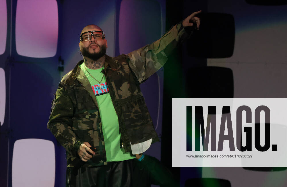 Farruko performs on stage during the iHeartRadio s Fiesta Latina 2022 at the FTX arena in Miami, Florida on Saturday, October 15, 2022 . Photo By Gary I Rothstein 1 MIA20221015340 GARYxIxROTHSTEIN