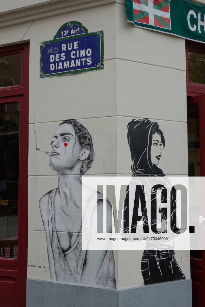 Paris, Butte aux Cailles, Restaurant Chex Gladines, Street Art by Misstic Paris, Butte aux Cailles, Restaurant Chex Gladines, Street Art by Misstic