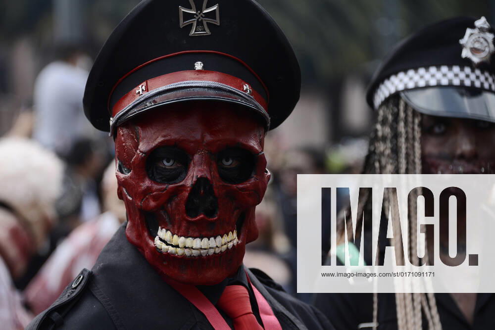 15th Annual Zombie Walk in Mexico October 22, Mexico City, Mexico: A participant walks during the 15th anniversary march of the annual Zombie Walk at Revolution Monumento. on October 22, 2022 in Mexico City, Mexico. (Photo by Carlos Tischler Eyepix Group)