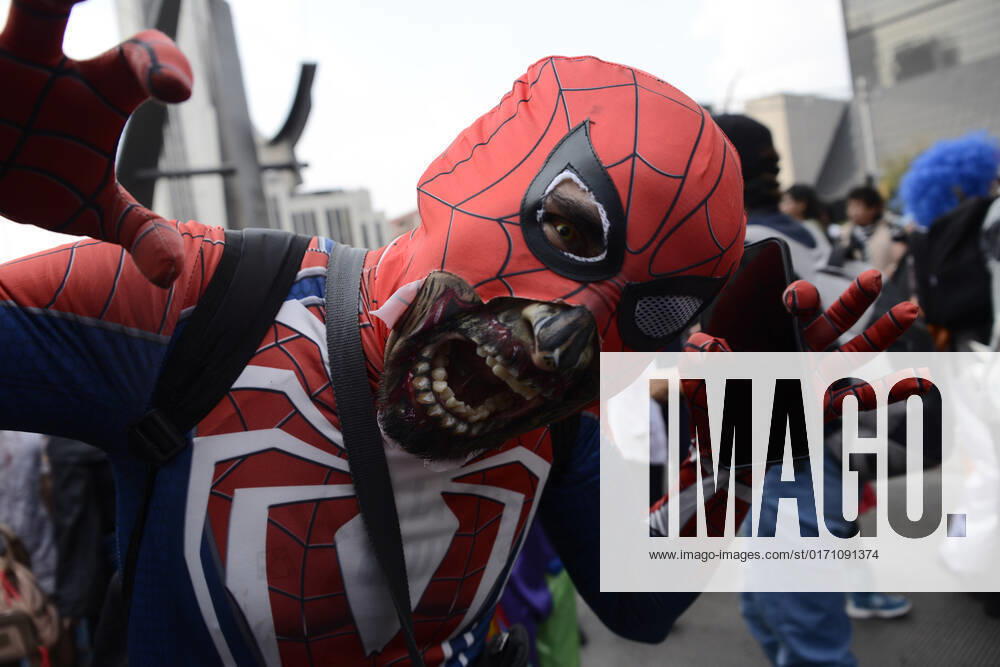 October 22, Mexico City, Mexico: A participant walks during the 15th anniversary march of the annual Zombie Walk at Revolution Monumento. on October 22, 2022 in Mexico City, Mexico. Mexico City Mexico - ZUMAe321 20221022_zia_e321_022