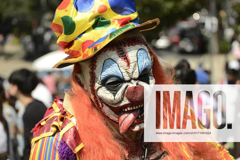 October 22, Mexico City, Mexico: A participant walks during the 15th anniversary march of the annual Zombie Walk at Revolution Monumento. on October 22, 2022 in Mexico City, Mexico. Mexico City Mexico - ZUMAe321 20221022_zia_e321_004