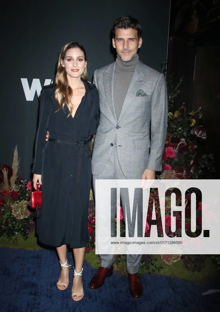 NEW YORK, NY- OCTOBER 25: Olivia Palermo and Johannes Huebl at the WWD 2022 Honors Awards at Cipriani South Street in New York City on October 25, 2022.