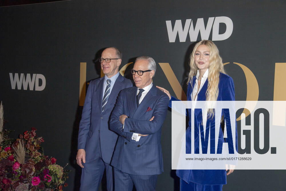 James Fallon, Tommy Hilfiger and Gigi Hadid attend 2022 WWD Honors at Cipriani South Street in New York City. New York United States - ZUMAs197 20221025_zaa_s197_350