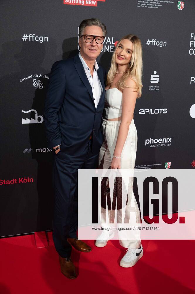 Martin ARMKNECHT, actor, with daughter Stella, red carpet, red carpet show, arrival, arrival, Film Festival Cologne awards in Cologne