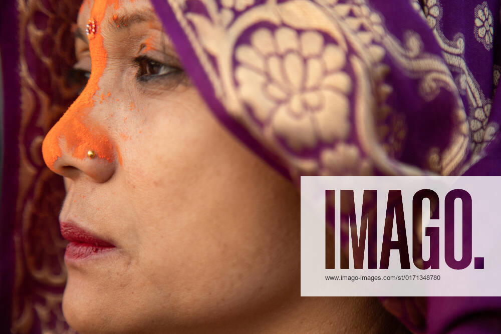 Chhath concludes in Nepal with offering to rising sun A fasting Nepali Hindu women with vermillion powder drawn over her face prays to rising Sun as she performs rituals on edge of the Bagmati river waiting for the sunrise to make final offering to the rising Sun considered as god in Hindu Mythology in Lalitpur District of Nepal on the final day of Chhath Festival. Nepali Hindu womens fast for 3 complete days and break the fasting on the fourth day of the Chhath festival where the rising and setting sun is worshipped and offered various offerings. This festival also is celebrated in the neighboring India. Lalitpur Bagmati Nepal