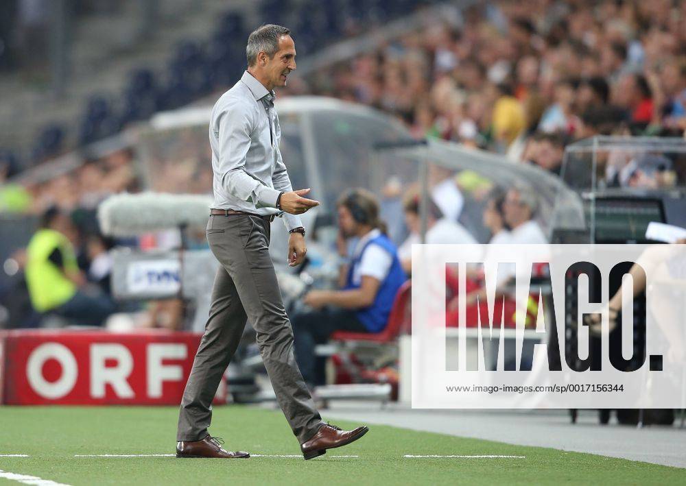 SOCCER - CL, RBS vs Qarabag SALZBURG,AUSTRIA,06.AUG.14 - SOCCER - UEFA Champions League, qualifying, Red Bull Salzburg vs Qarabag Agdam FK. Image shows head coach Adi Huetter (RBS).