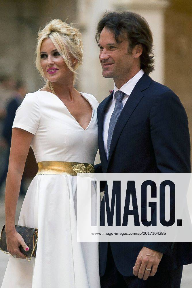 Carolina Cerezuela und Carlos Moya bei einem Empfang im Palast Palau de l Almudaina. Palma de Mallorca, 07.08.2014 Fotografosx xFuturexImage