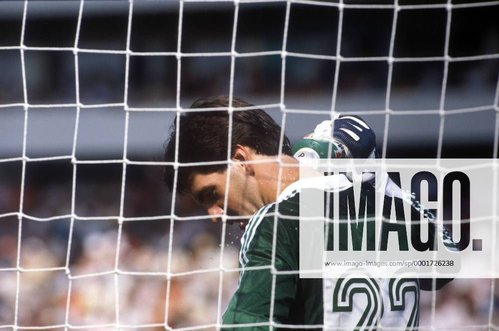 Torwart Paul Dolan (Kanada) enttäuscht Fußball WM Herren Weltmeisterschaft 1986, Nationalmannschaft, Nationalteam, Nationaltrikot, Länderspiel, Gruppe C Einzelbild Leon Enttäuschung, Nachdenklichkeit,