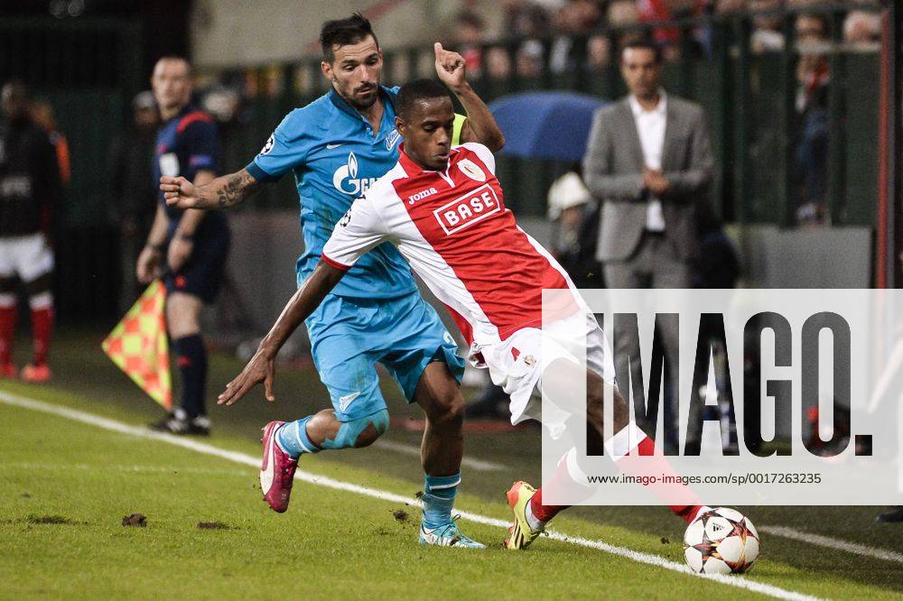 20140820 - LIEGE, BELGIUM: Zenit s Danny and Standard s new player Ricardo Faty pictured during the first leg match between Belgian first division soccer team Standard de Liege and Russian team FC Zenit Saint Petersburg in the playoffs for the UEFA Champions League competition, Wednesday 20 August 2014, in Liege. NICOLASxLAMBERT 04288487