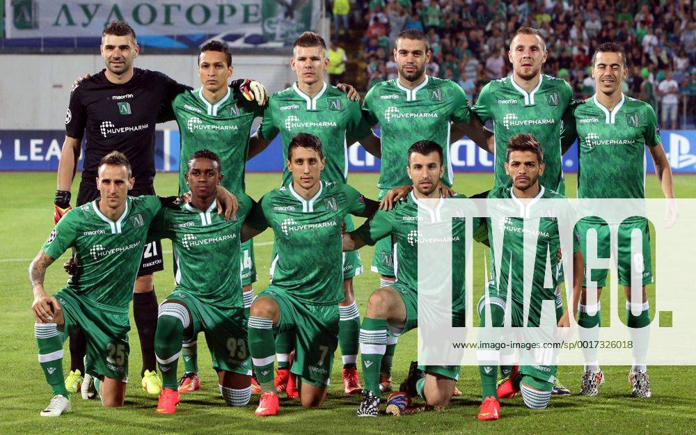 Sofia, PFC Ludogorets Razgrad-UEFA play off champions league men s football PFC Ludogorets team from left to right up: Vladislav Stoyanov,Marcelinho,Roman Bezjak,Georgi Terziev,Cosmin Moti and Fabio Espinho Down:Yordan Minev,Virgil Misidjan,Mihail Aleksandrov,Svetoslav Dyakov and Junior Caicara