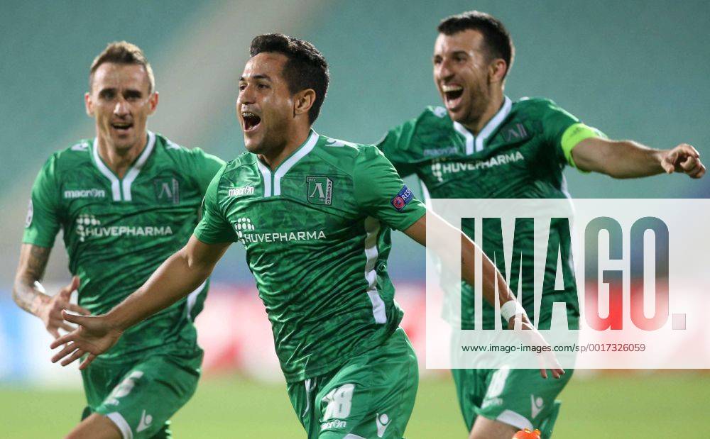 Sofia - PFC Ludogorets Razgrad FC Steaua Bukarest - UEFA play off champions league men s football Wanderson PFC Ludogorets celebrate goal in 90 minute of the match