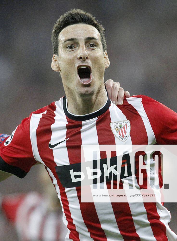 Athletic de Bilbao s Aritz Aduriz celebrates goal during Champions League 2014 2015 Play-off 2nd leg match.August 27,2014. (2014082724)
